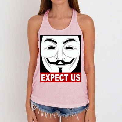 Anonymous Expect Us Internet Women's Knotted Racerback Tank