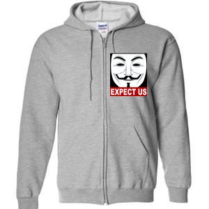 Anonymous Expect Us Internet Full Zip Hoodie