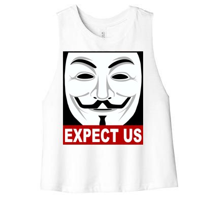 Anonymous Expect Us Internet Women's Racerback Cropped Tank