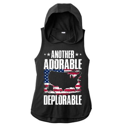 Another Adorable Deplorable Pro Trump Ladies PosiCharge Tri-Blend Wicking Draft Hoodie Tank