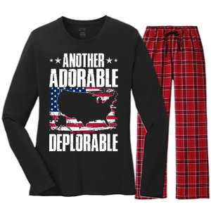 Another Adorable Deplorable Pro Trump Women's Long Sleeve Flannel Pajama Set 