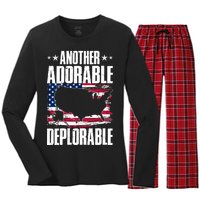 Another Adorable Deplorable Pro Trump Women's Long Sleeve Flannel Pajama Set 