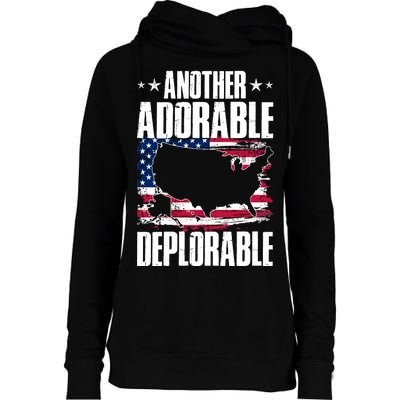 Another Adorable Deplorable Pro Trump Womens Funnel Neck Pullover Hood