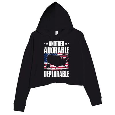 Another Adorable Deplorable Pro Trump Crop Fleece Hoodie