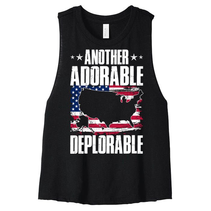 Another Adorable Deplorable Pro Trump Women's Racerback Cropped Tank