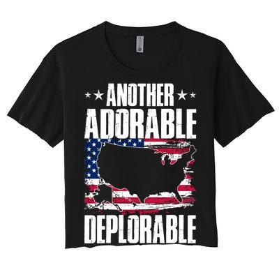 Another Adorable Deplorable Pro Trump Women's Crop Top Tee