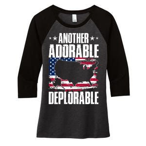 Another Adorable Deplorable Pro Trump Women's Tri-Blend 3/4-Sleeve Raglan Shirt