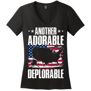 Another Adorable Deplorable Pro Trump Women's V-Neck T-Shirt