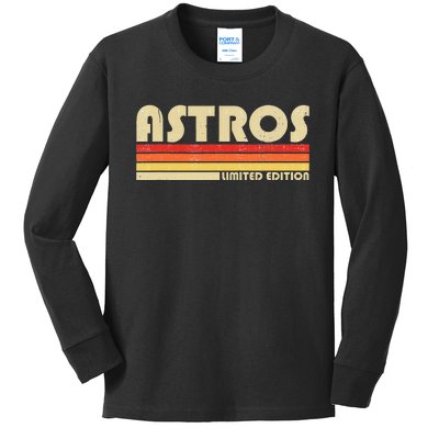 Astros Name Personalized Vintage Retro Gift Kids Long Sleeve Shirt