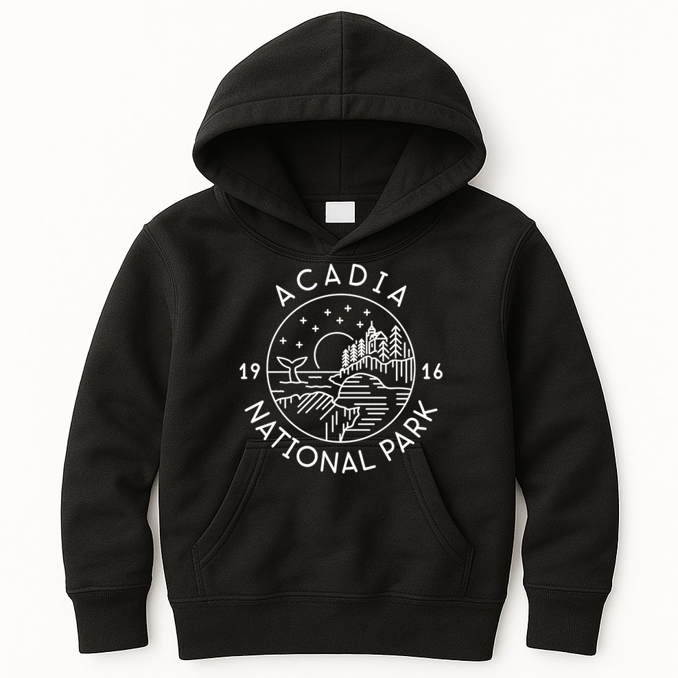 Acadia National Park 1916 Maine Bar Harbor Kids Hoodie