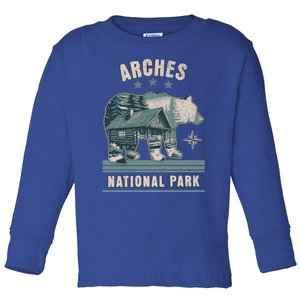 Arches National Park Bear Cabin Vacation Souvenir Gift Toddler Long Sleeve Shirt