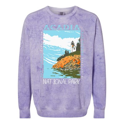 Acadia National Park Bar Harbor Maine Vintage Colorblast Crewneck Sweatshirt