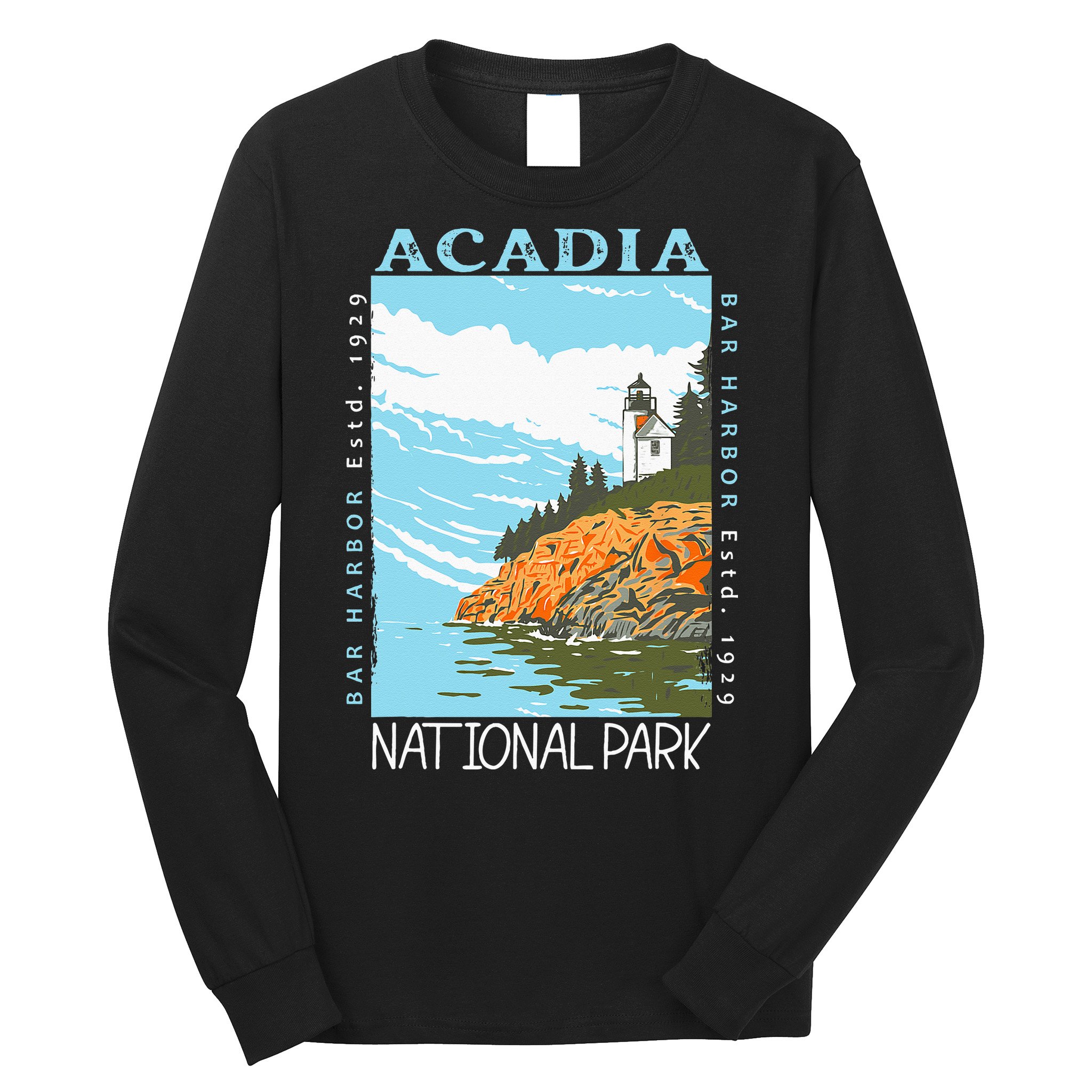 Acadia National Park Bar Harbor Maine Vintage Long Sleeve Shirt