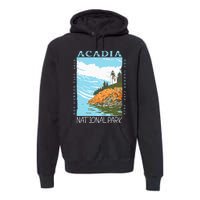 Acadia National Park Bar Harbor Maine Vintage Premium Hoodie