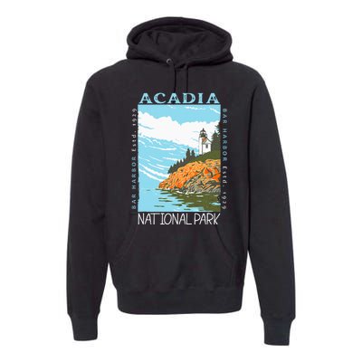 Acadia National Park Bar Harbor Maine Vintage Premium Hoodie