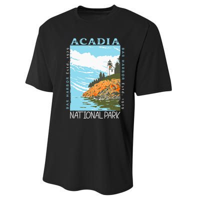 Acadia National Park Bar Harbor Maine Vintage Performance Sprint T-Shirt