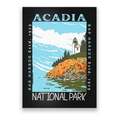 Acadia National Park Bar Harbor Maine Vintage Poster