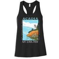 Acadia National Park Bar Harbor Maine Vintage Women's Racerback Tank