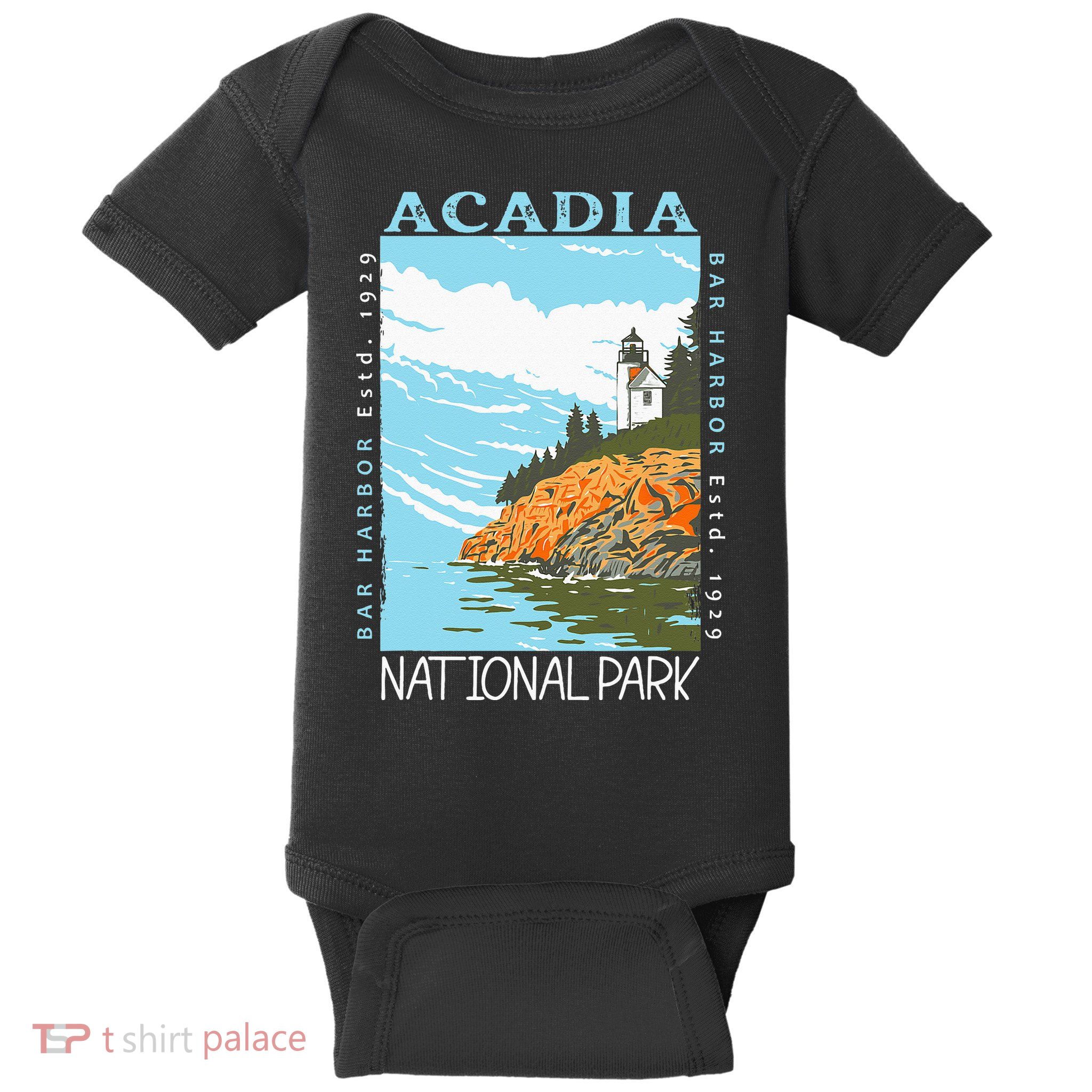 Acadia National Park Bar Harbor Maine Vintage Baby Bodysuit