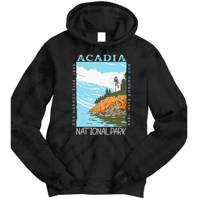 Acadia National Park Bar Harbor Maine Vintage Tie Dye Hoodie