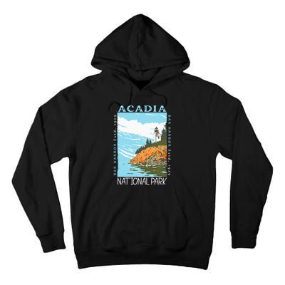 Acadia National Park Bar Harbor Maine Vintage Tall Hoodie