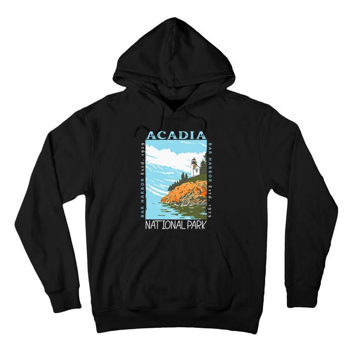 Acadia National Park Bar Harbor Maine Vintage Tall Hoodie