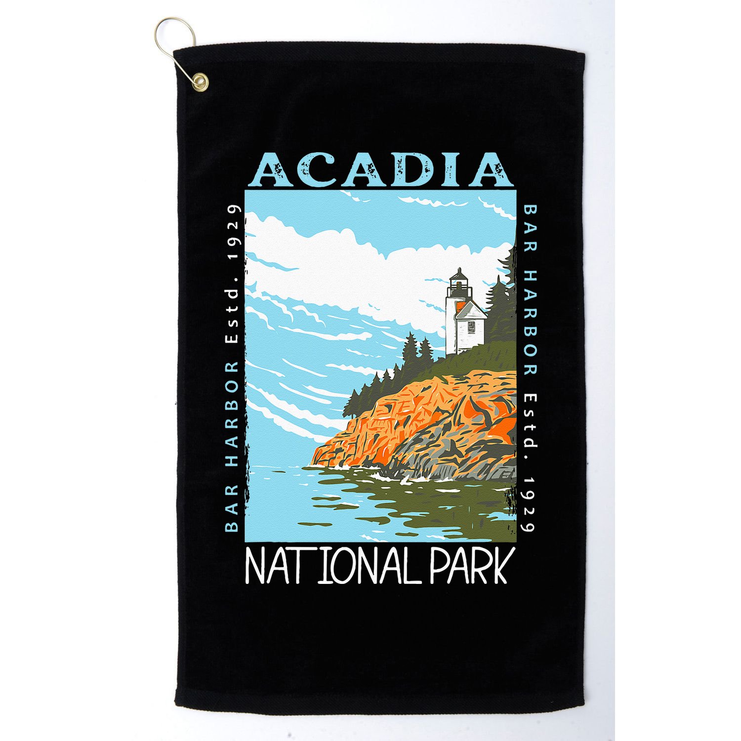 Acadia National Park Bar Harbor Maine Vintage Golf Towel