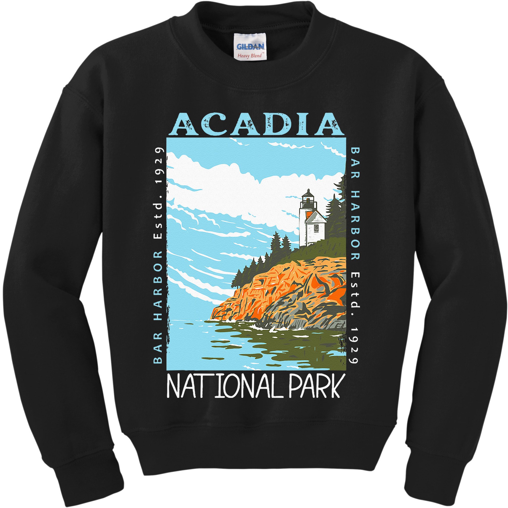 Acadia National Park Bar Harbor Maine Vintage Kids Sweatshirt