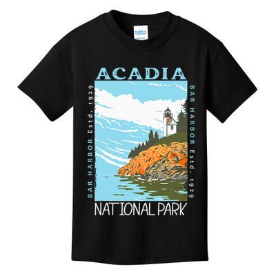 Acadia National Park Bar Harbor Maine Vintage Kids T-Shirt