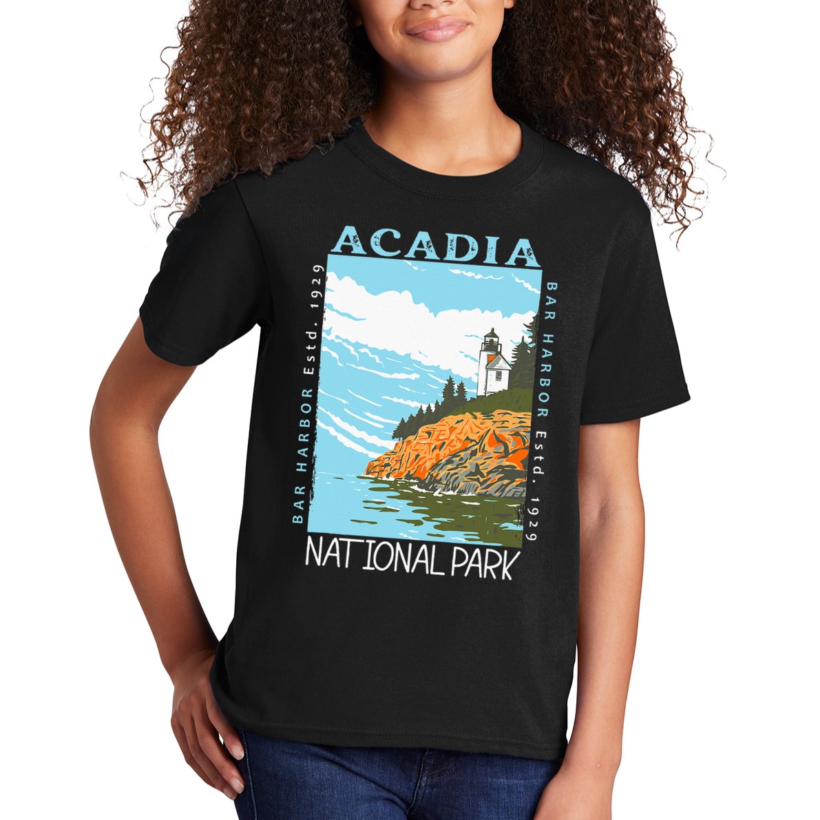 Acadia National Park Bar Harbor Maine Vintage Kids T-Shirt