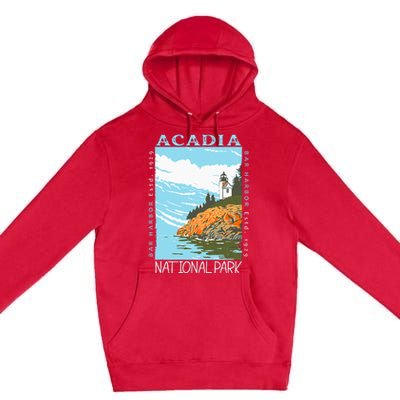 Acadia National Park Bar Harbor Maine Vintage Premium Pullover Hoodie