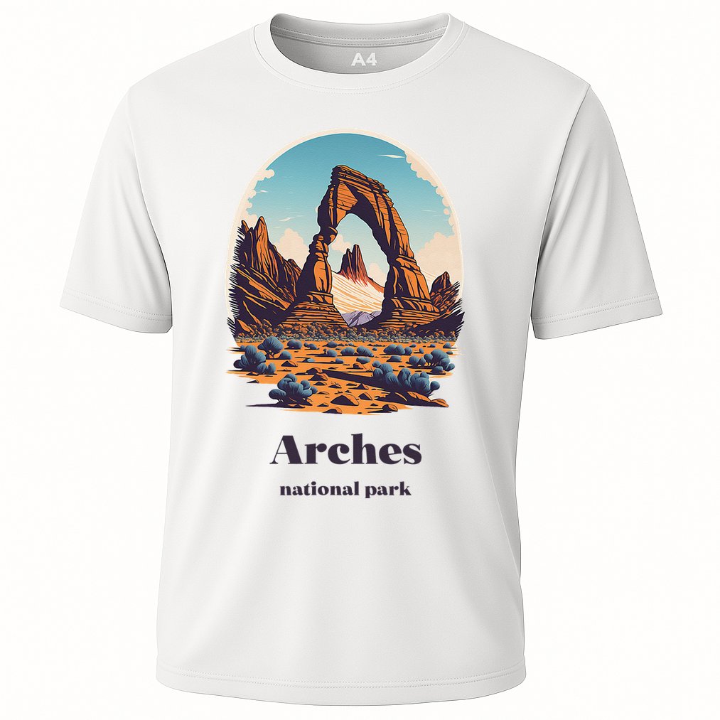 Arches National Park Utah Cool Vintage Style Cooling Performance Crew T-Shirt