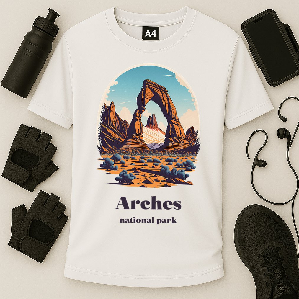 Arches National Park Utah Cool Vintage Style Cooling Performance Crew T-Shirt