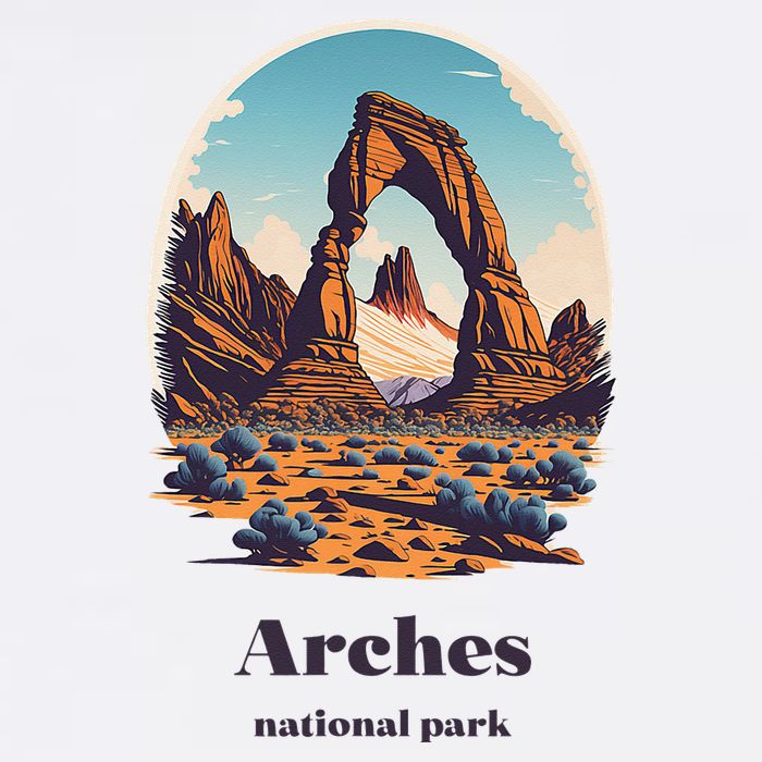 Arches National Park Utah Cool Vintage Style Cooling Performance Crew T-Shirt