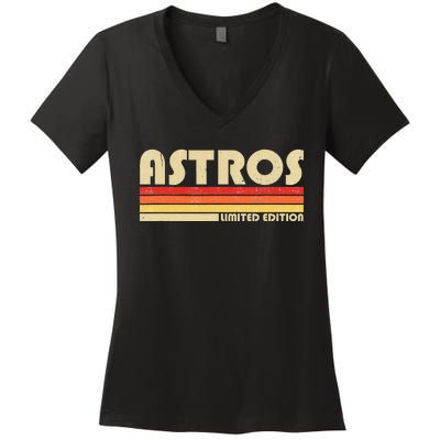 Astros Name Personalized Vintage Retro Gift Women's V-Neck T-Shirt