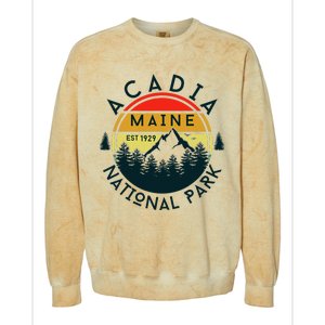 Acadia National Park Maine Mountains Nature Hiking Retro Colorblast Crewneck Sweatshirt