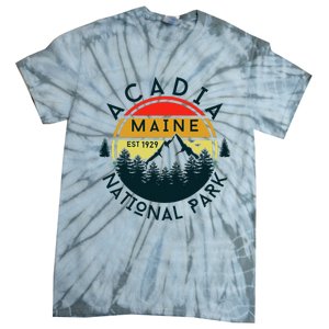 Acadia National Park Maine Mountains Nature Hiking Retro Tie-Dye T-Shirt