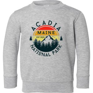 Acadia National Park Maine Mountains Nature Hiking Retro Toddler Sweatshirt