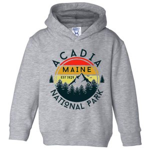 Acadia National Park Maine Mountains Nature Hiking Retro Toddler Hoodie