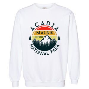 Acadia National Park Maine Mountains Nature Hiking Retro Garment-Dyed Sweatshirt