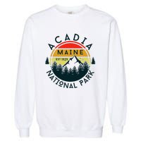 Acadia National Park Maine Mountains Nature Hiking Retro Garment-Dyed Sweatshirt