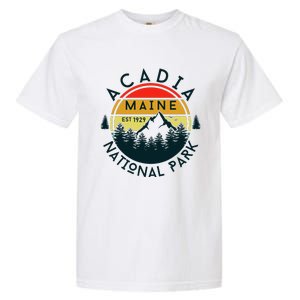 Acadia National Park Maine Mountains Nature Hiking Retro Garment-Dyed Heavyweight T-Shirt