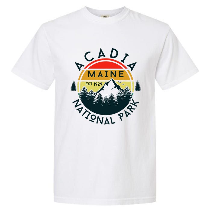 Acadia National Park Maine Mountains Nature Hiking Retro Garment-Dyed Heavyweight T-Shirt