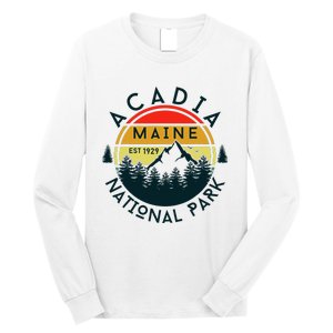 Acadia National Park Maine Mountains Nature Hiking Retro Long Sleeve Shirt