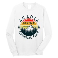 Acadia National Park Maine Mountains Nature Hiking Retro Long Sleeve Shirt