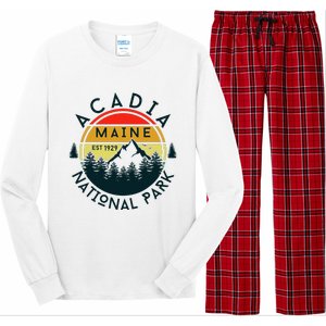 Acadia National Park Maine Mountains Nature Hiking Retro Long Sleeve Pajama Set