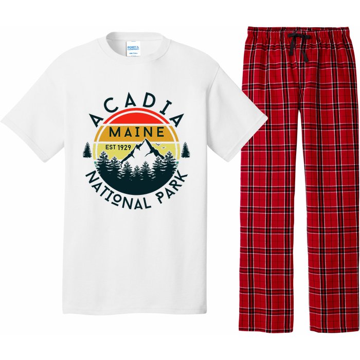 Acadia National Park Maine Mountains Nature Hiking Retro Pajama Set