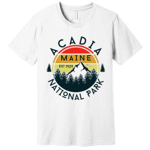 Acadia National Park Maine Mountains Nature Hiking Retro Premium T-Shirt