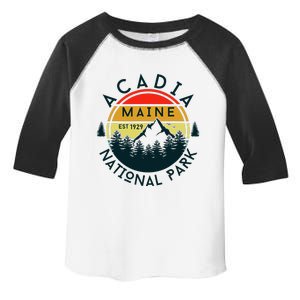 Acadia National Park Maine Mountains Nature Hiking Retro Toddler Fine Jersey T-Shirt