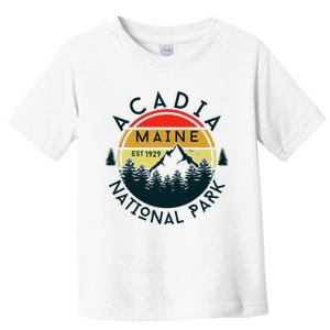 Acadia National Park Maine Mountains Nature Hiking Retro Toddler T-Shirt